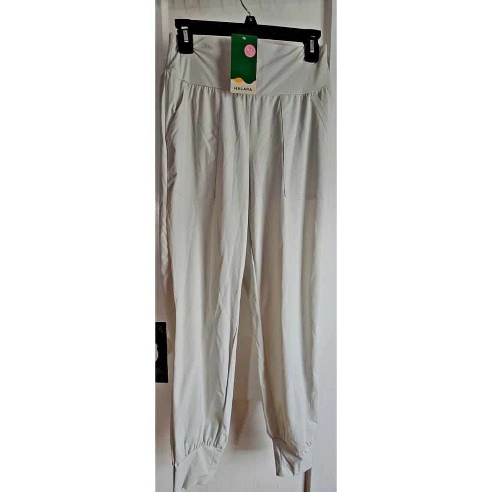 NWT HALARA light gray woman high waisted Elastic waistband hiking jogger Sz S